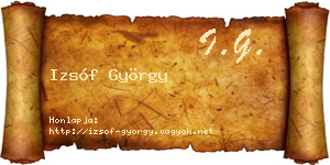 Izsóf György névjegykártya