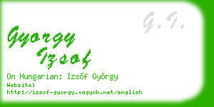 gyorgy izsof business card
